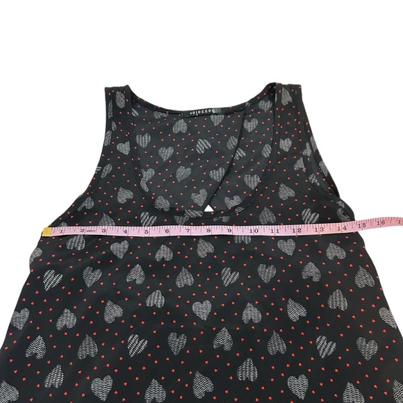 Bozzolo Sleeveless Heart Print High Low Open Back Red Black & White Top Size S - Picture 10 of 12